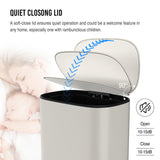 13 Gallon 50L Kitchen Foot Pedal Operated Soft Close Trash Can - Stainless Steel Ellipse Bustbin W1550128067