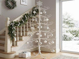 6ft White PVC Metal Artificial Christmas with Snowflake Topper, No Extra Ornaments, Daily Decor 13875563