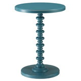 Teal Round Wooden Side Table B062P185709