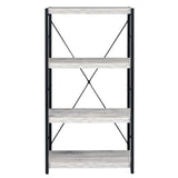 Antique White and Black 3-shelf Bookcase B062P185716