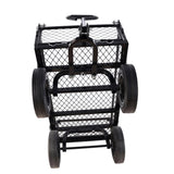 (Black solid wheels wagon cart) Solid wheels Tools cart Wagon Cart Garden cart trucks make it easier W227P162450