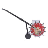Red Manual Seeder Hand-Push Garden Seeder Roller Seeding and Fertilizer Applicator, Row Corn 75742426