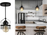 Industrial Black Pendant Light Metal Cage Pendant Lights Dining Room Hanging Lighting Spring 77757571