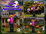 12FT Giant Halloween Inflatable Blow Up Decorations, Pumpkin Man Holding Skull with Built-in LEDs 79482850