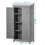 ZUN Outdoor Storage Cabinet Metal Top,Garden Storage Shed,Outdoor 68 Inches Wood Tall Shed for Yard W1390121823