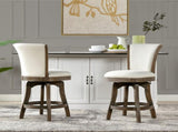 Henry 27" Armless Swivel Counter Height Bar Stool, Natural White Linen B2719P238375