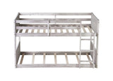 Twin over Twin Floor Bunk Bed Panelled Headboard and Footboard, Solid Rubber Wood Foundation W504P263832
