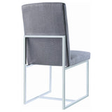 Grey Cube Base Dining Chair B062P153695