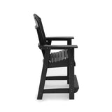 ZUN Black Adirondack Style Counter Chair – Stylish HDPE Poly Lumber for Dining, Patio, and Garden B195P198788