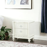 ZUN ACME Dorothy Nightstand w/2 Drawers, Ivory Finish BD02266