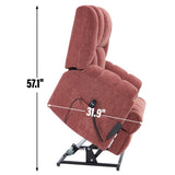 Dual Motor Heat Massage Infinite Position Up to 350 LBS Electric Power Lift Recliners with 15214958