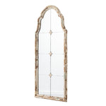 ZUN 22" x 48" Large Cream & Gold Framed Wall Mirror, Wood Arched Mirror with Decorative Window Look for W2078P155651