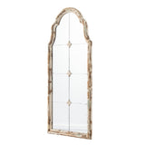 ZUN 22" x 48" Large Cream & Gold Framed Wall Mirror, Wood Arched Mirror with Decorative Window Look for W2078P155651