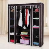 69" Portable Clothes Closet Wardrobe Storage Organizer with Non-Woven Fabric Quick and Easy to 84183765