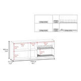 Portofino 150 Wall Cabinet, Double Door, Two External Shelves, Two Interior Shelves Natural Oak B200P286977