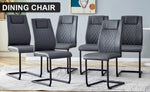 ZUN Modern dining chair with faux leather cushioned seats - dining chair with metal legs, suitable for W1151112877