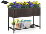 28" Elevated Raised Planter Box with Storage Shelf, Ergonomic Garden Bed for Patio Balcony Herb 79154701