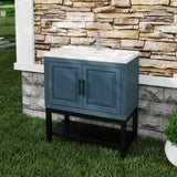 32" Bathroom Vanity White Ceramic Sink & Hot and Cold Faucet , Freestanding Bathroom Cabinet W688P224392