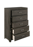 ZUN Dark Gray Finish Storage Drawers Chest 1pc Chrome Tone Handles Contemporary Design Bedroom Furniture B011P199393