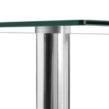 ZUN Simple Assembled Transparent Glass & Iron Dinner Table 68778429