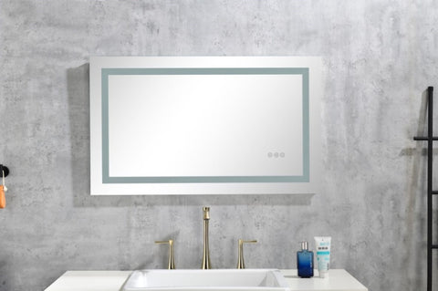 ZUN LED Bathroom Mirror 40 "x 20" with Front and Backlight, Large Dimmable Wall Mirrors with Anti-Fog, W928P177822