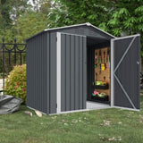 ZUN Outdoor Storage Shed 6 x 4 FT Large Metal Tool Sheds, Heavy Duty Storage House Sliding Doors W2911P205898