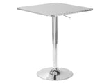 Contemporary Adjustable Square Bar Table in Silver B202P223298