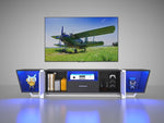 ZUN TV Console with Large Storage Cabinets, Biplane Shape Design LED TV Stand with Remote Control, 47621214