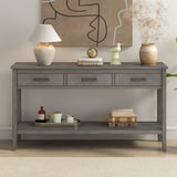 U_STYLE Contemporary 3-Drawer Console Table with 1 Shelf, Entrance Table for Entryway, Hallway, N711P234485E