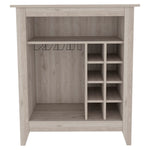 ZUN Essential Bar Cabinet, One Open Shelf, Six Built-in Wine Rack, One Drawer -Light Gray B20091858