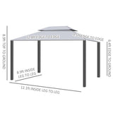10ft x 13ft Patio Gazebo-Gray-AS 43902272