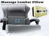 Ergonomic Gaming Chair, Video Game Chair with Massage Lumbar Support and Footrest, Height Adjustable 19714331