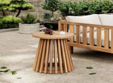 Outdoor Acacia Wood Patio Side Table, Round Coffee Table for Backyard, Lawn, Balcony,Light Teak N770P313252L