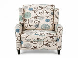 Floral Print push-back Recliner Chair, Upholstered Wingback Accent Chair with Padded Arms and Wooden B2766P587919