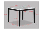 ZUN 1pc Transitional Counter-Height Dining Table Square Faux White Marble Table Top Black Base Wooden B011P261194