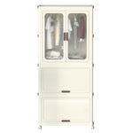 ZUN Portable Wardrobe Closet Storage Organizer for Clothes,Clothes Dresser, Magnetic Doors with 4 Cubes 76602554