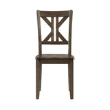 Charcoal Brown Finish 5PC Dining Set Table and 4 Side Chairs X-Back Design Kitchen Dining Furniture B011P170600