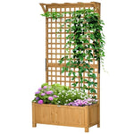 ZUN Wood Planter with Trellis for Vine Climbing-Yellow 73997519