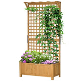 ZUN Wood Planter with Trellis for Vine Climbing-Yellow 73997519