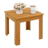 Wooden Square Side End Table Patio Coffee Bistro Table Indoor Outdoor Natural 77175873
