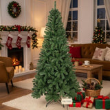 6FT Christmas Tree with 500 PVC Tips Green Artificial Plant Hinged Structure Metal Stand Holiday 41212508