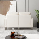 Modern Living Room Furniture Loveseat in Beige Fabric W109741572
