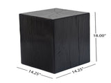 Wood-Look Square-Column MGO End Table, H18",Wood-Like Distressed Finish, Mix with Different Heights, N770P291199B
