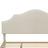 King Size Bed Frame Upholstered Platform Bed with Adjustable Headboard,Linen Fabric Padded,Modern W1716P280530