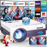 Projector with WiFi and Bluetooth, Native 1080P Outdoor Support 4K, Portable Movie 84230234