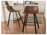 Set of 2 30" Dax Faux Leather Barstool Brown 57582.00