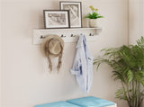 Wall Mount Coat Rack with Shelf - 31.5"x5.5"x8", 6 Hooks & 110LBS Capacity 95484208