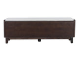 TREXM Boho Rattan Entryway Bench with Storage, Cushioned Shoe Bench with Double Doors, Wooden Shoe N715P308012P