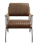Cocoa and Matt Iron Accent Chair with Metal Leg B062P209154