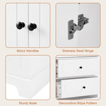 ZUN Storage Cabinet with 2 Doors and 4 Drawers for Bathroom, Office, Adjustable Shelf, MDF Board with 04632188